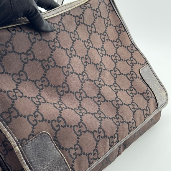 Vintage Gucci Shoulder Bag Brown GG Monogram Canvas - Picture 10 of 15